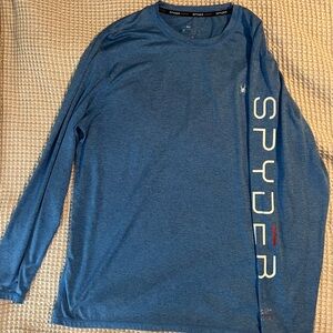 Spyder Men's Long Sleeve Swim Shirt in Blue